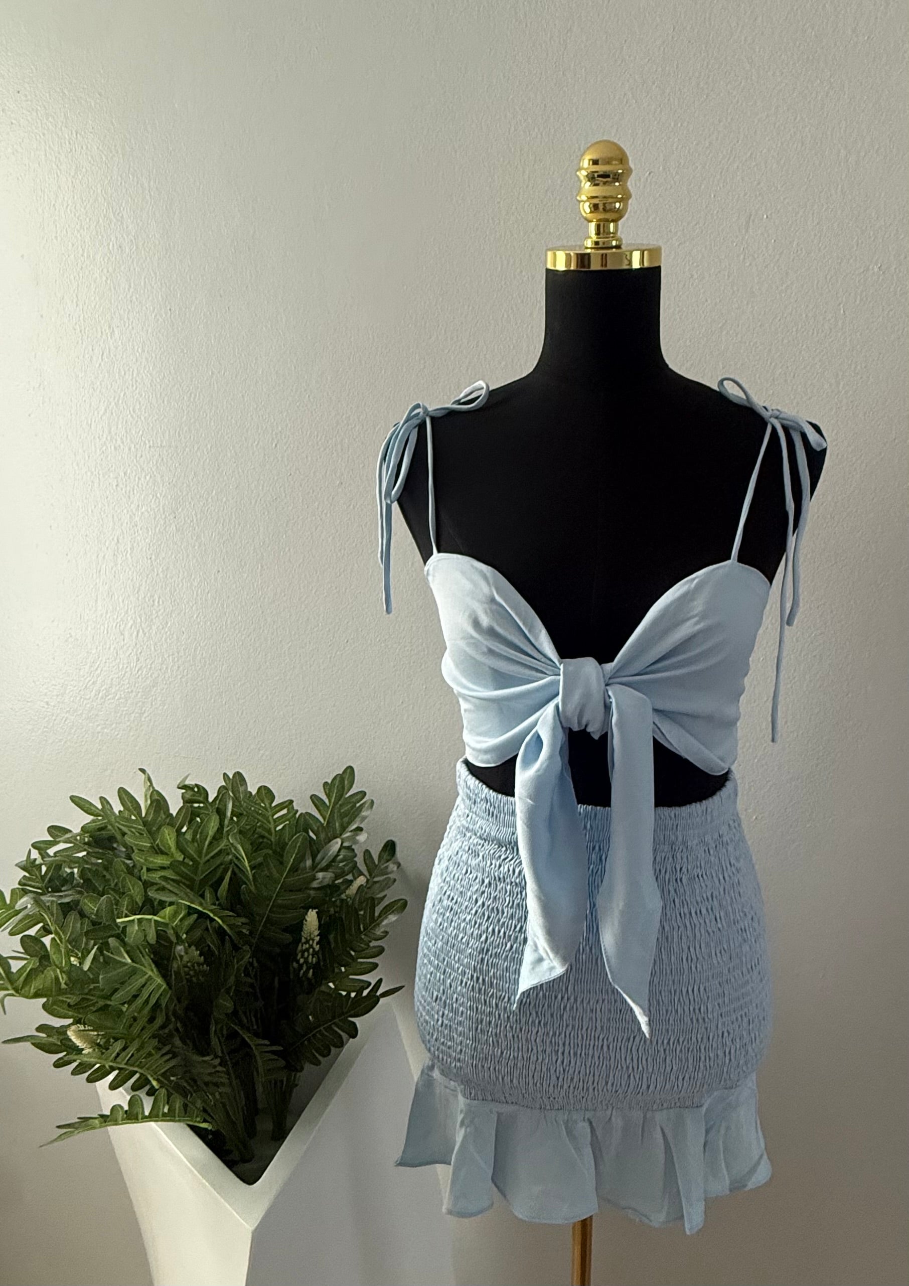 Set Top y falda azul claro