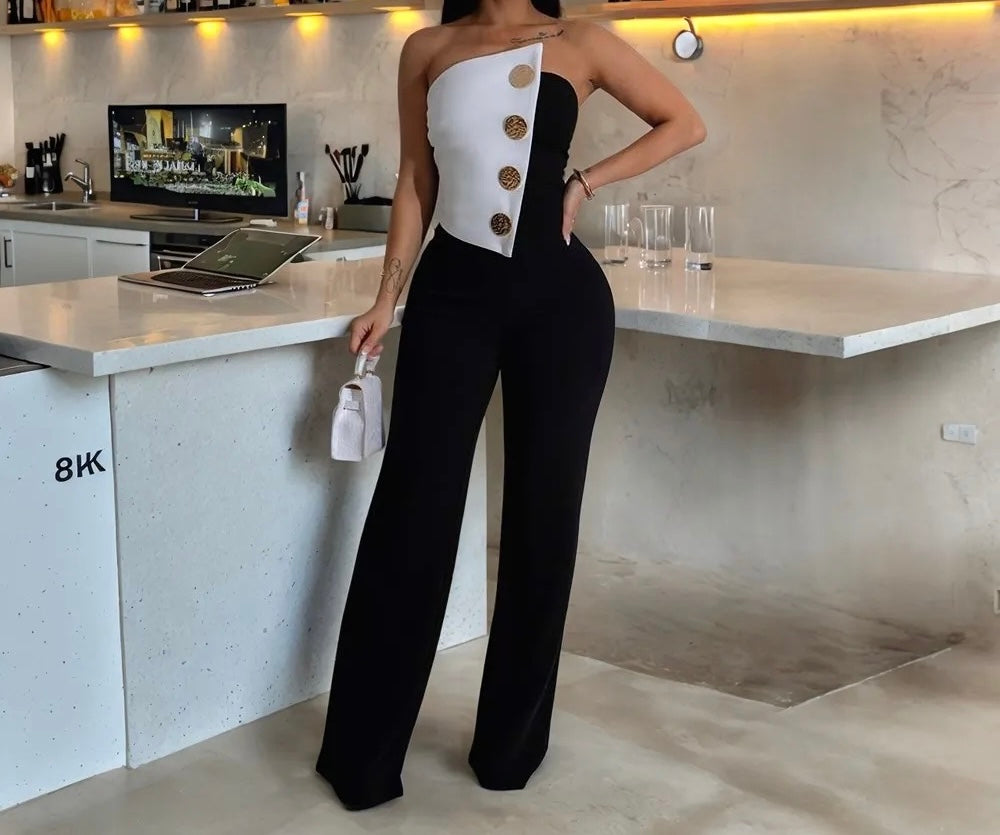 TRAJE DE VESTIR NEGRO Y BLANCO